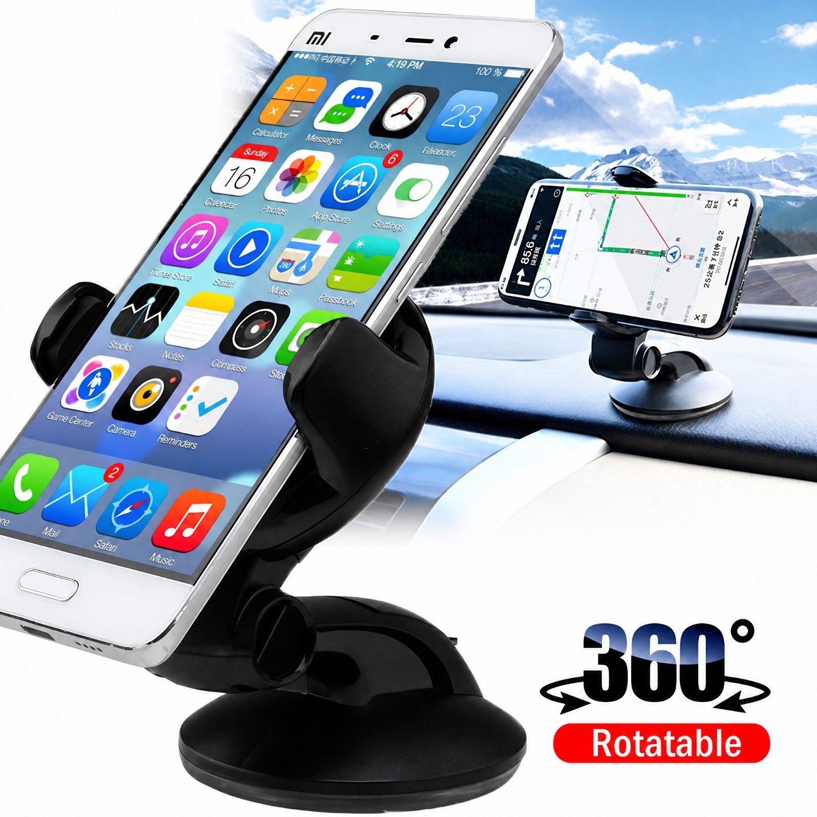 360° Universal Mount Holder Car Stand Windshield For Mobile Cell Phone GPS