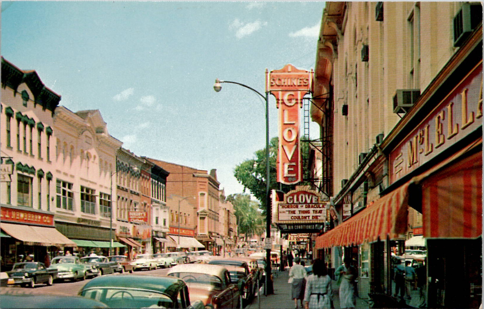 c1960s Gloversville New York Main Street Movie Theater Sign Postcard Lot of 100 c1960s Gloversville New York Main Street Movie Theater Sign Postcard Lot of 100