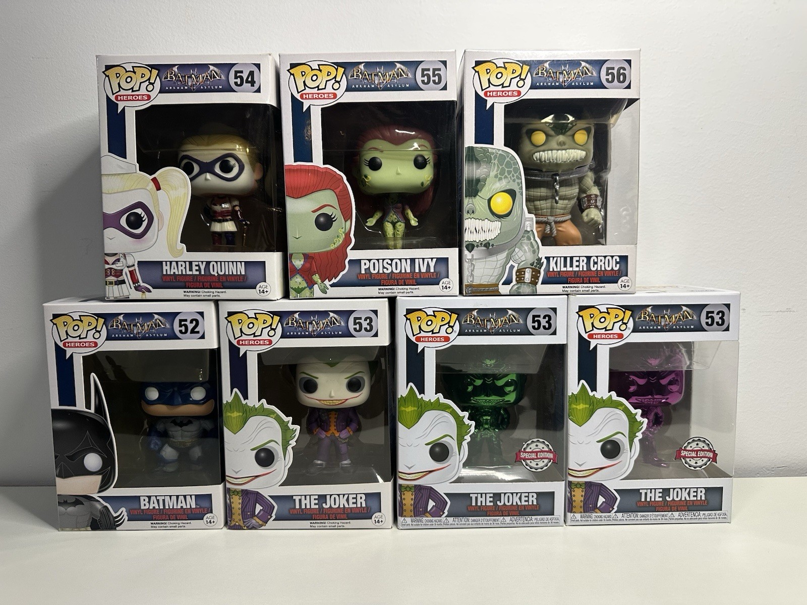 Funko Pop Batman Arkham Asylum #52-#56 + #53 Special Editions ✨+Free Protectors✨ Funko Pop Batman Arkham Asylum #52-#56 + #53 Special Editions ✨+Free Protectors✨