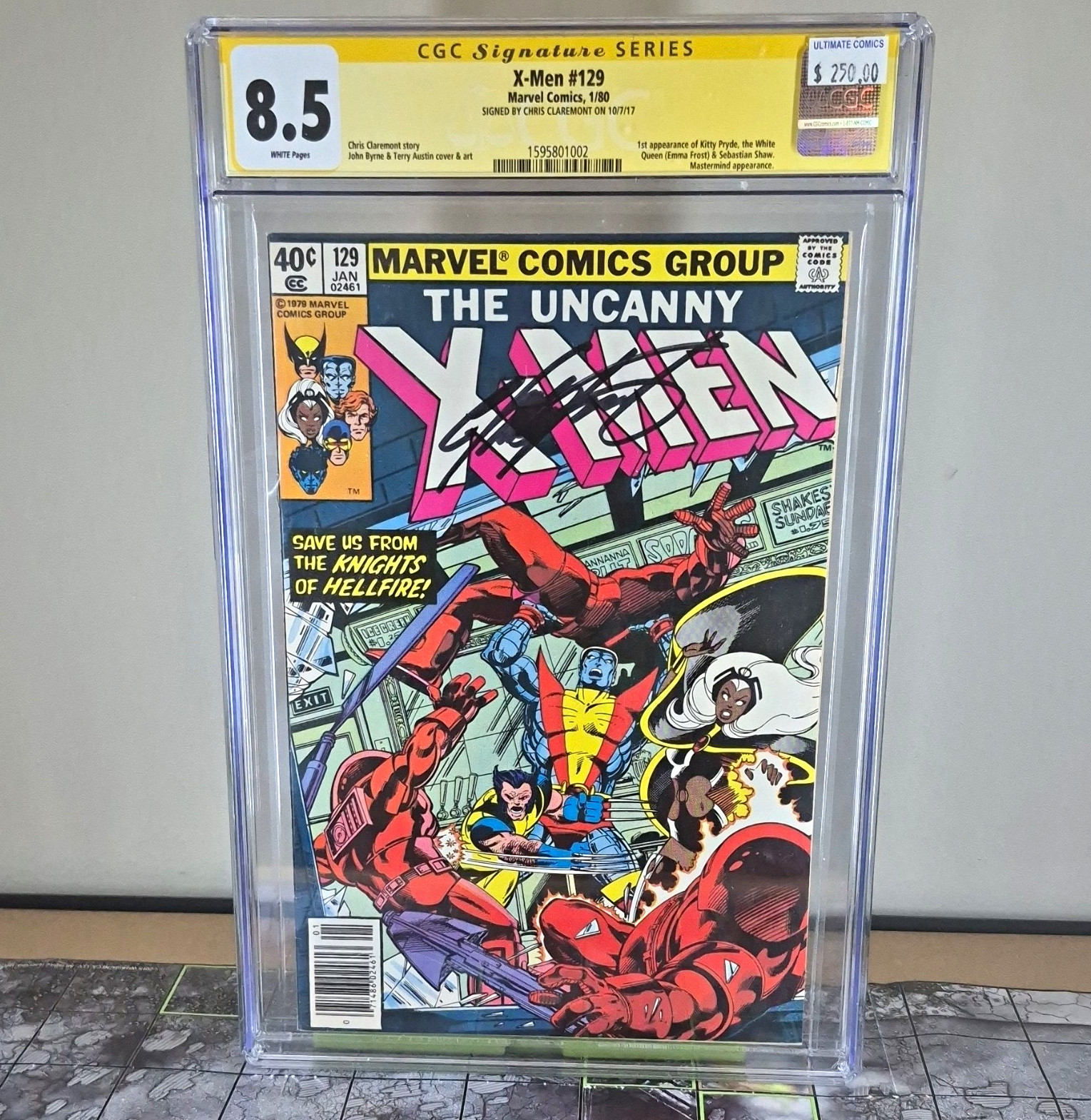 X-Men #129 ~newsstand CGC SS 8.5 ~ signed Claremont ~ 1st app Kitty Pride ~ 1980