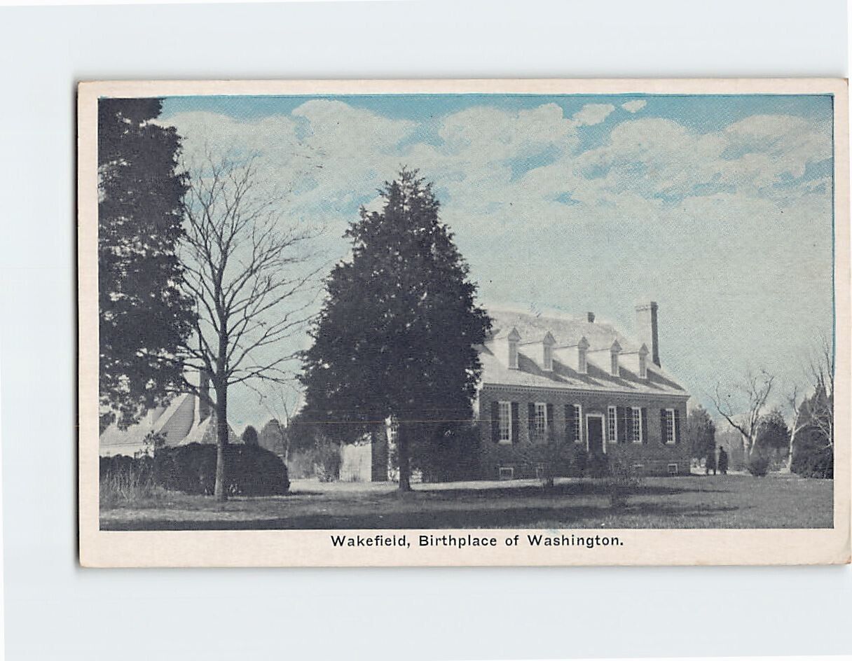 Postcard Wakefield Birthplace of Washington Virginia USA