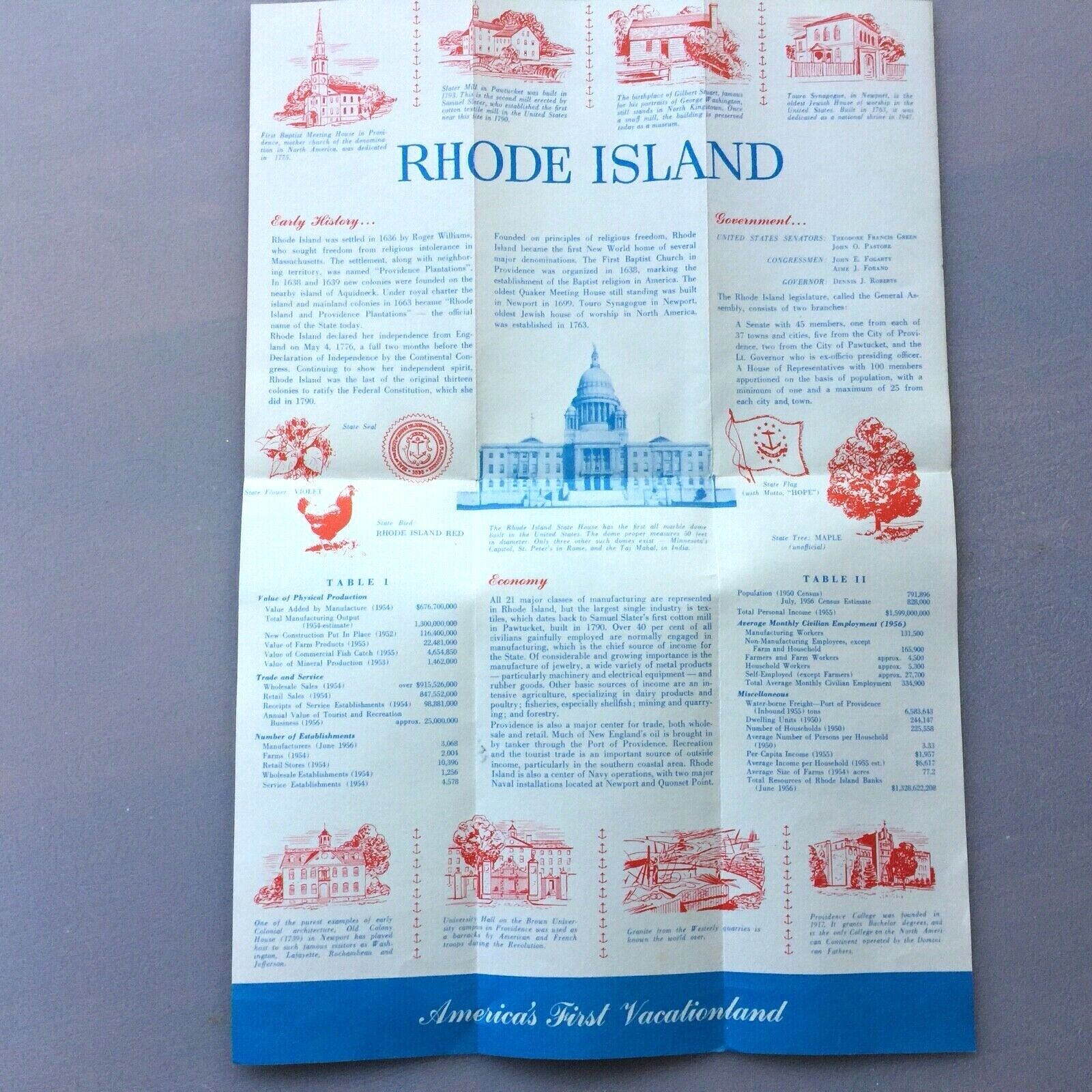 1956 NEW HAMPSHIRE vintage travel brochure AMERICA'S FIRST VACATIONLAND + Facts