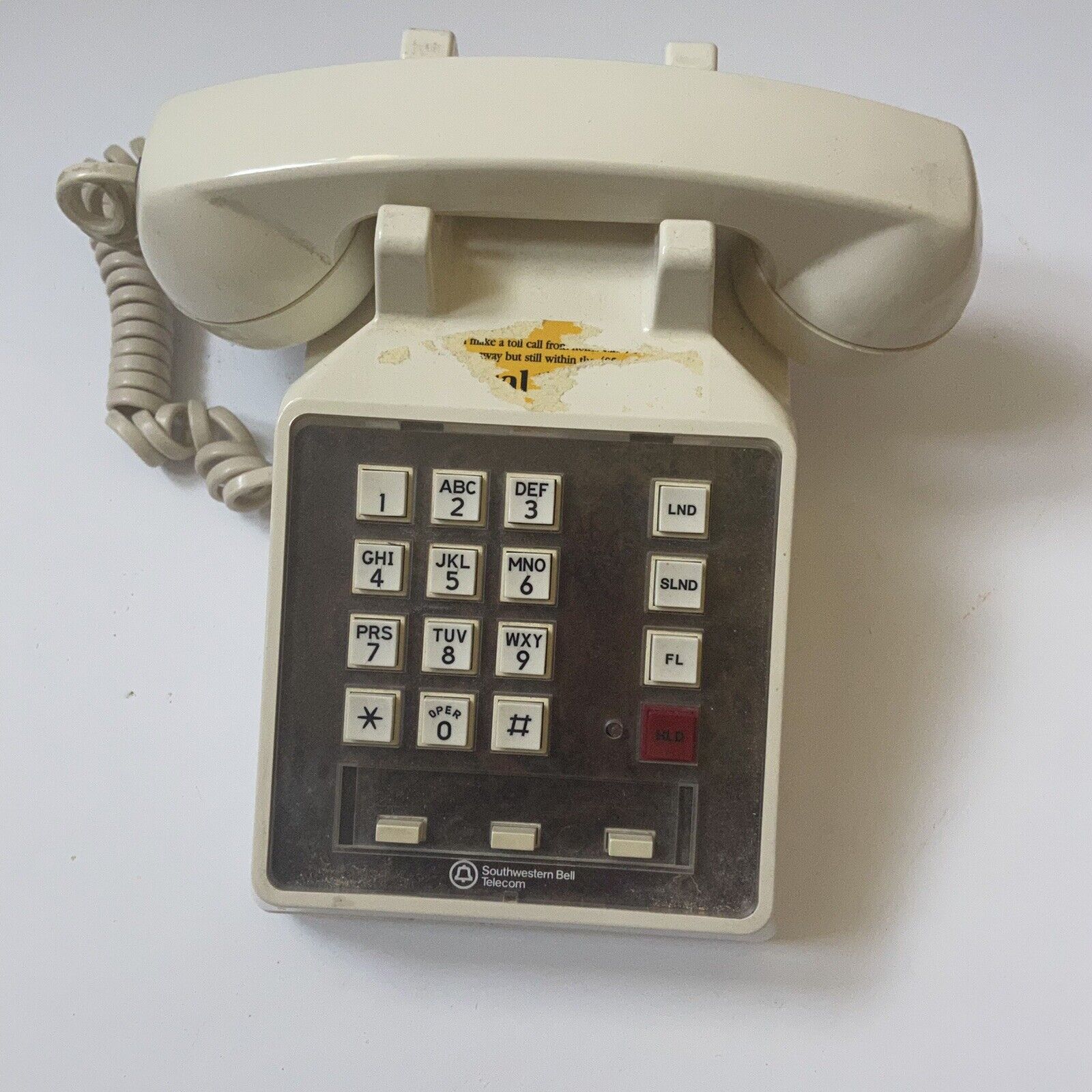 Rare Vintage Southwestern Bell Telecom  Push Button Desk Telephone Red Hold
