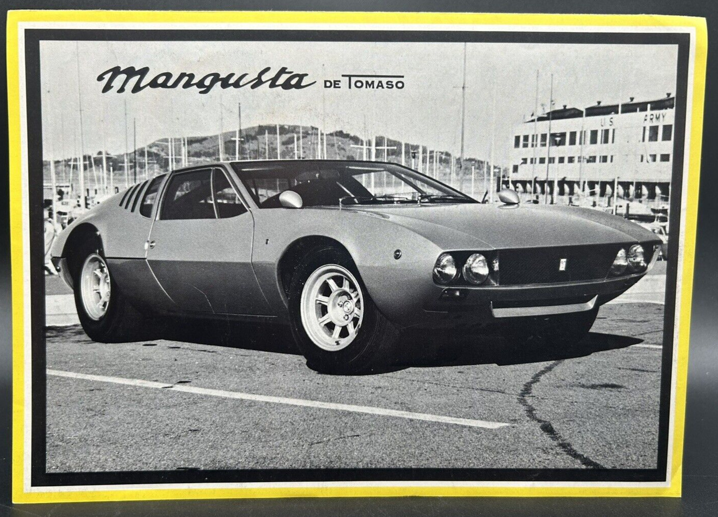 Vtg. Circa Early 1970s Mangusta de Tomaso Dealer Brochure
