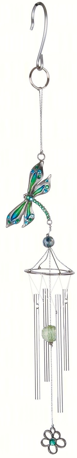 Carson Home Accents CHA63153 Pewterworks Dragonfly Crystal Wind Chime