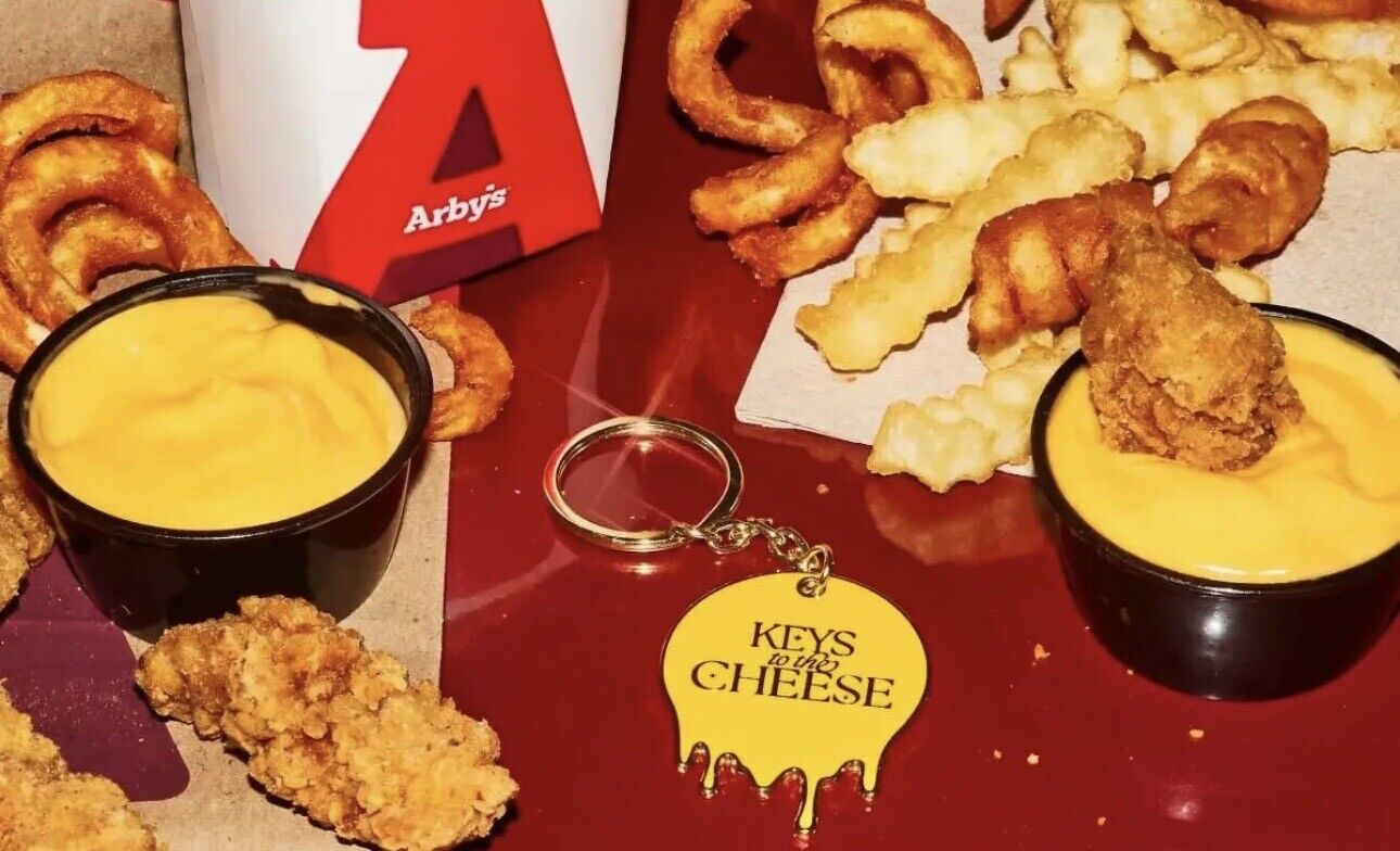 2024 Arby\'s Keys To The Cheese Keychain Year Long Free Side Cheddar Arbys Key