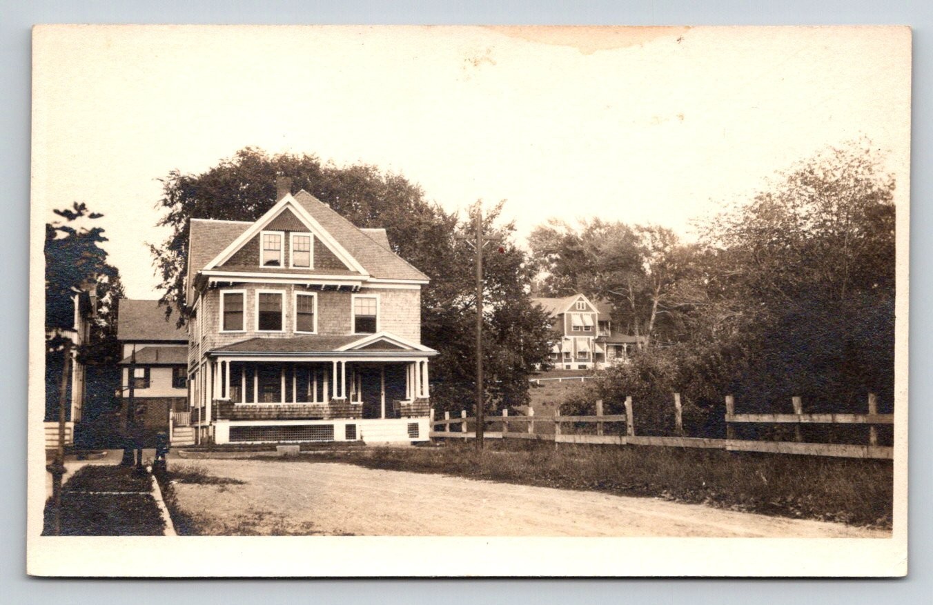 Vintage RPPC Real Photo Postcard Old Houses Residential Street Architecture Vintage RPPC Real Photo Postcard Old Houses Residential Street Architecture