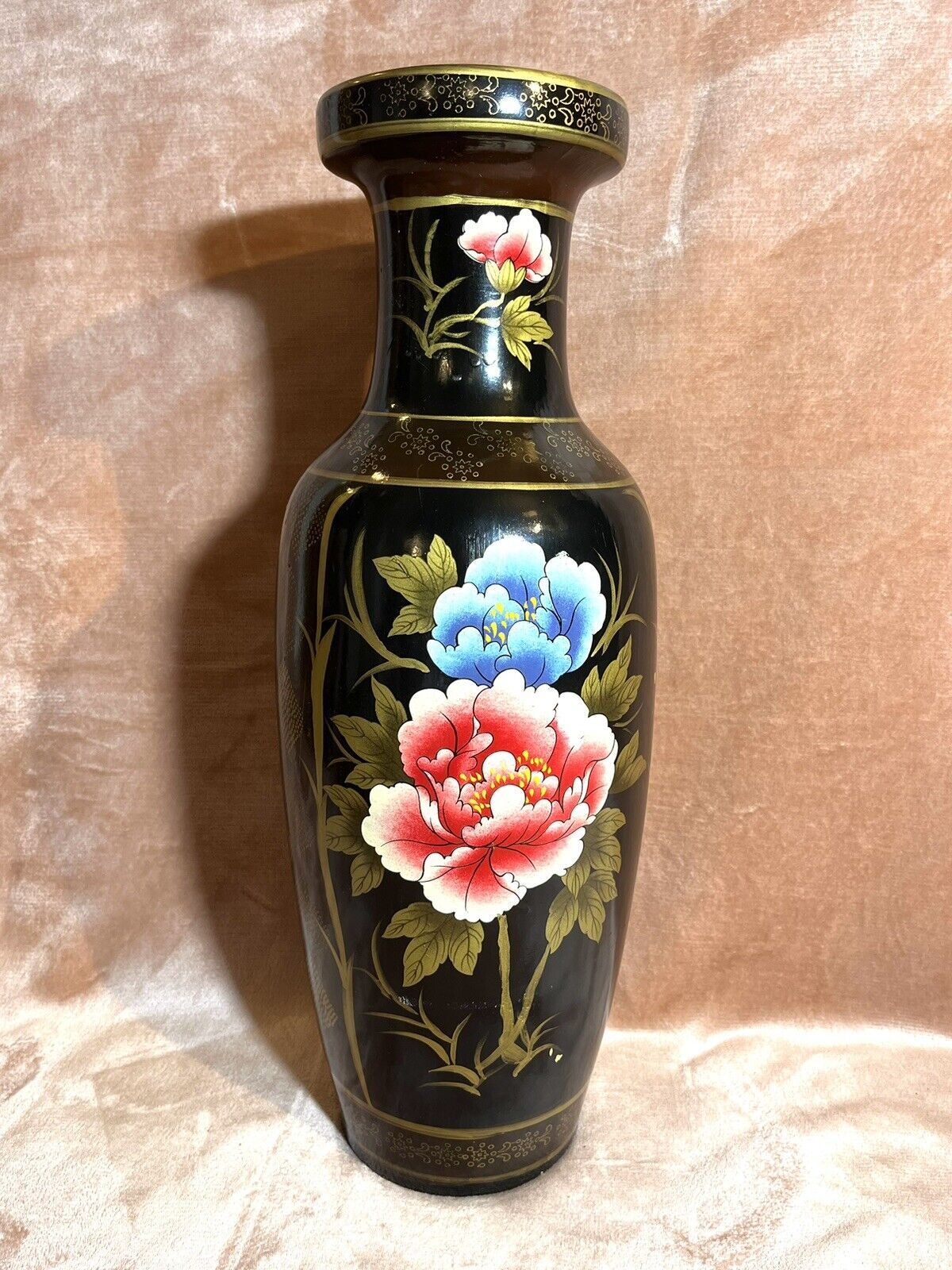 Vintage Chinese French Style Hand Painted Floor Vase.