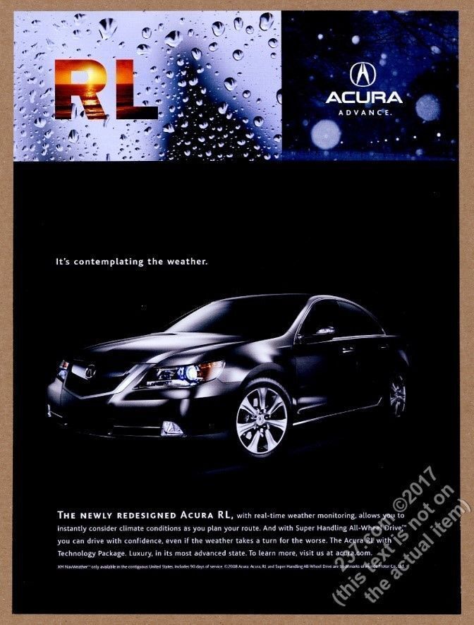 2009 Acura RL car photo vintage print ad