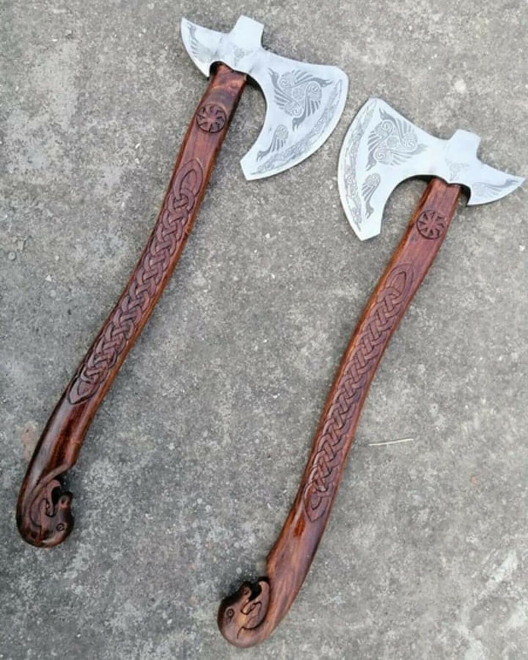 Smith Hand Forged Carbon steel Pair Of Viking Tomahawk Axes With Leather SHEATH 