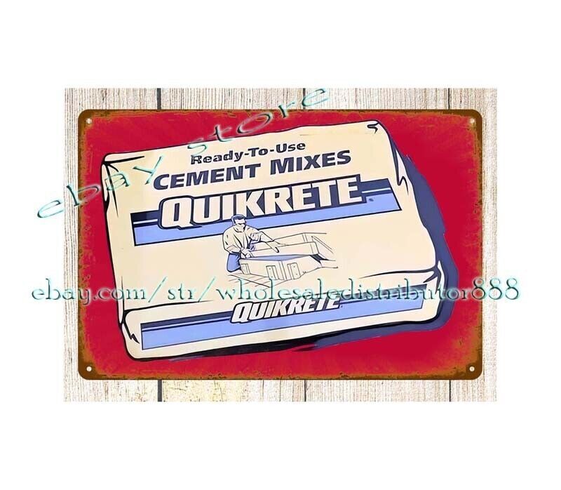 1980s SCIOTO QUIKRETE CEMENT MIXES CONCRETE metal tin sign  garage decor