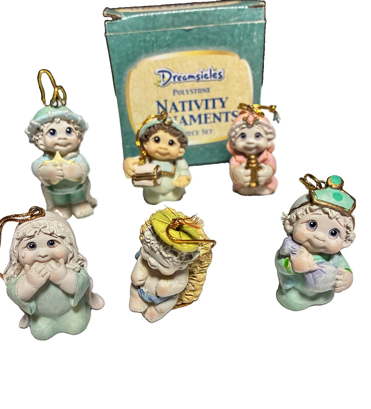 Giftco Inc. 2001 Dreamsicles Polystone 6 Piece Nativity Ornaments Collectables