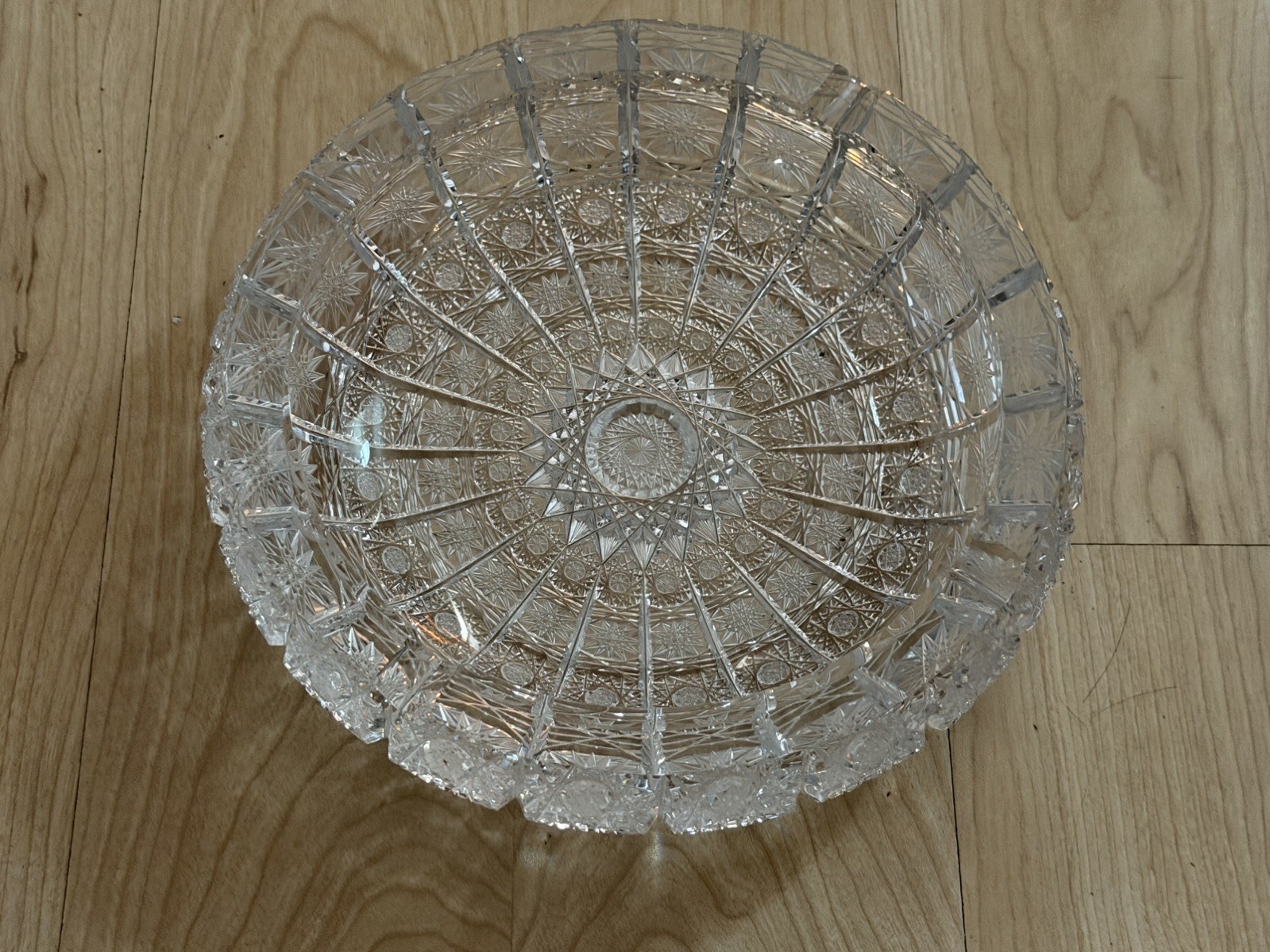 Vintage Bohemia Queen Lace Handmade Crystal Lead Ashtray: 7.5 inches - Read