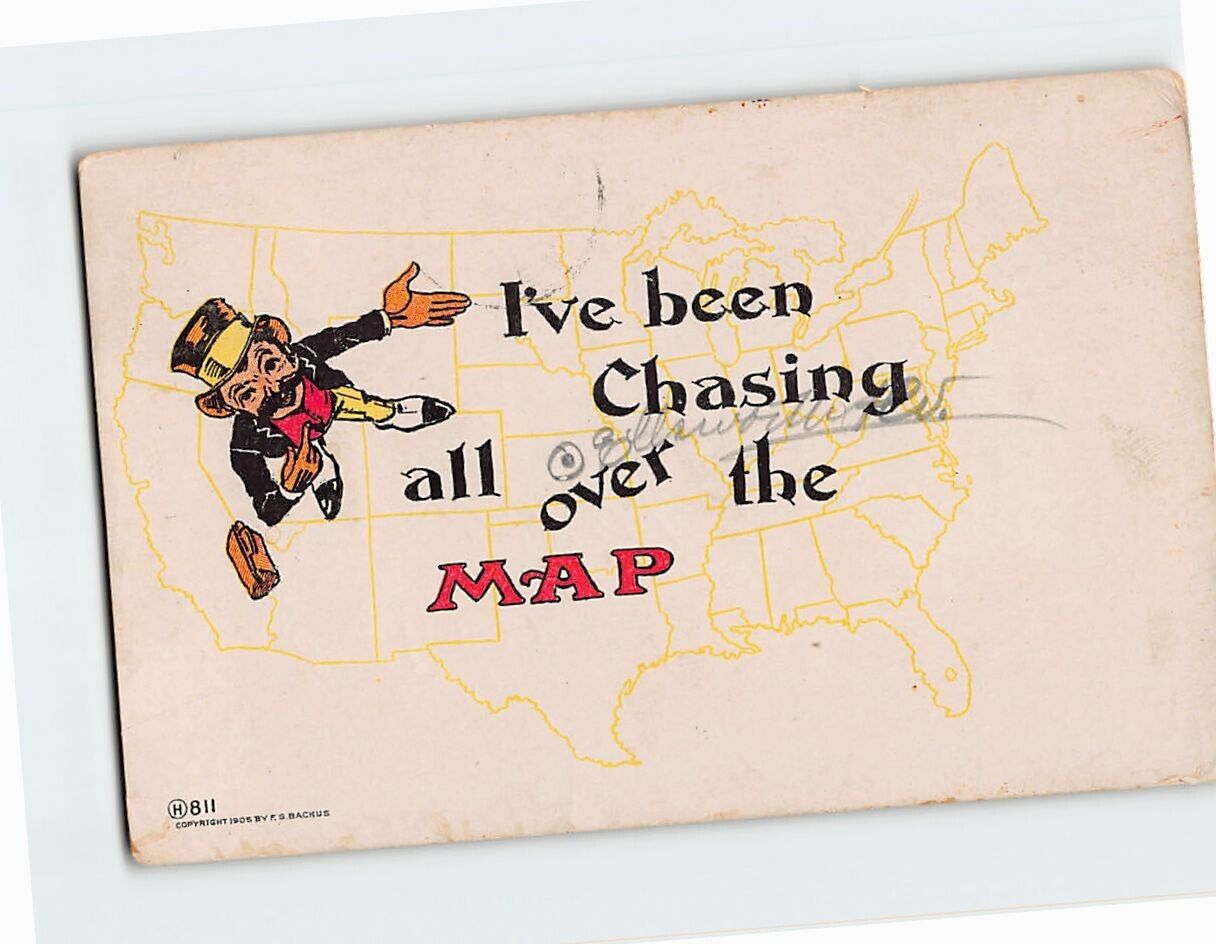 Postcard I\'ve been Chasing all over the Map with Comic Art Print