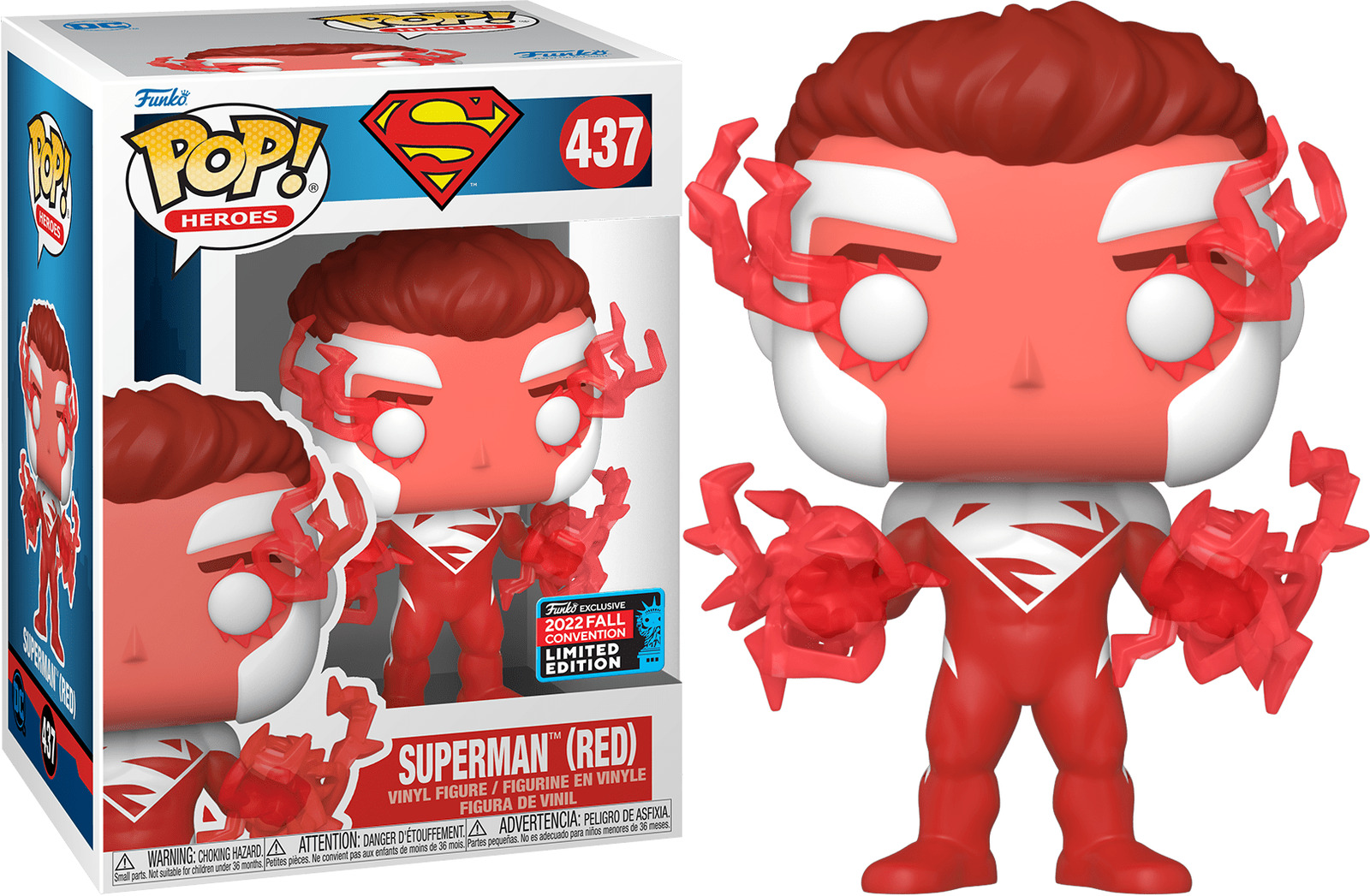 Funko Pop SUPERMAN RED 2022 NYCC Convention Exclusive DC Heroes 437 NEAR MINT