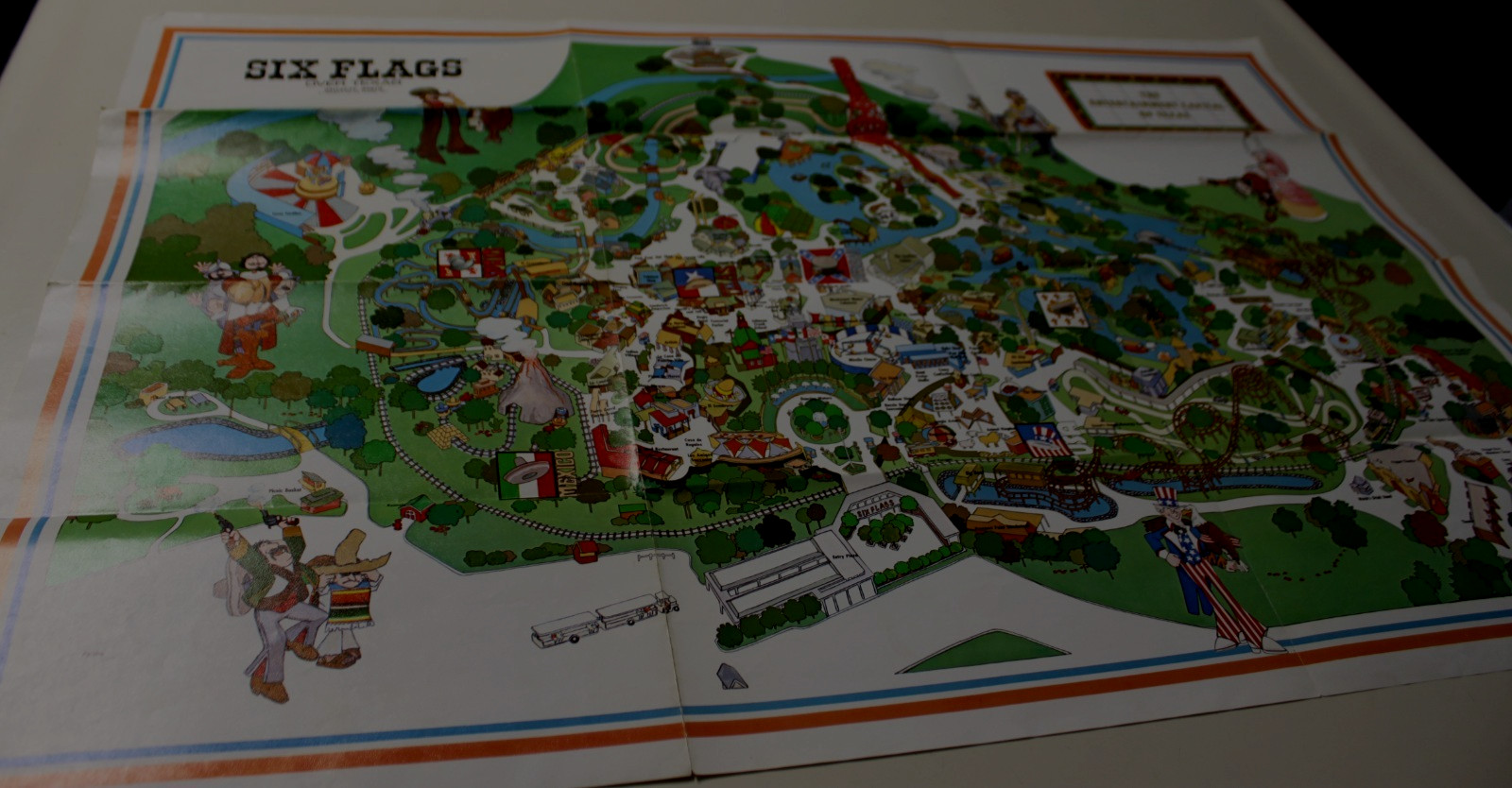 Vintage Six Flags Over Texas Park Map Dallas FT. Worth 30 Vintage Six Flags Over Texas Park Map Dallas FT. Worth 30