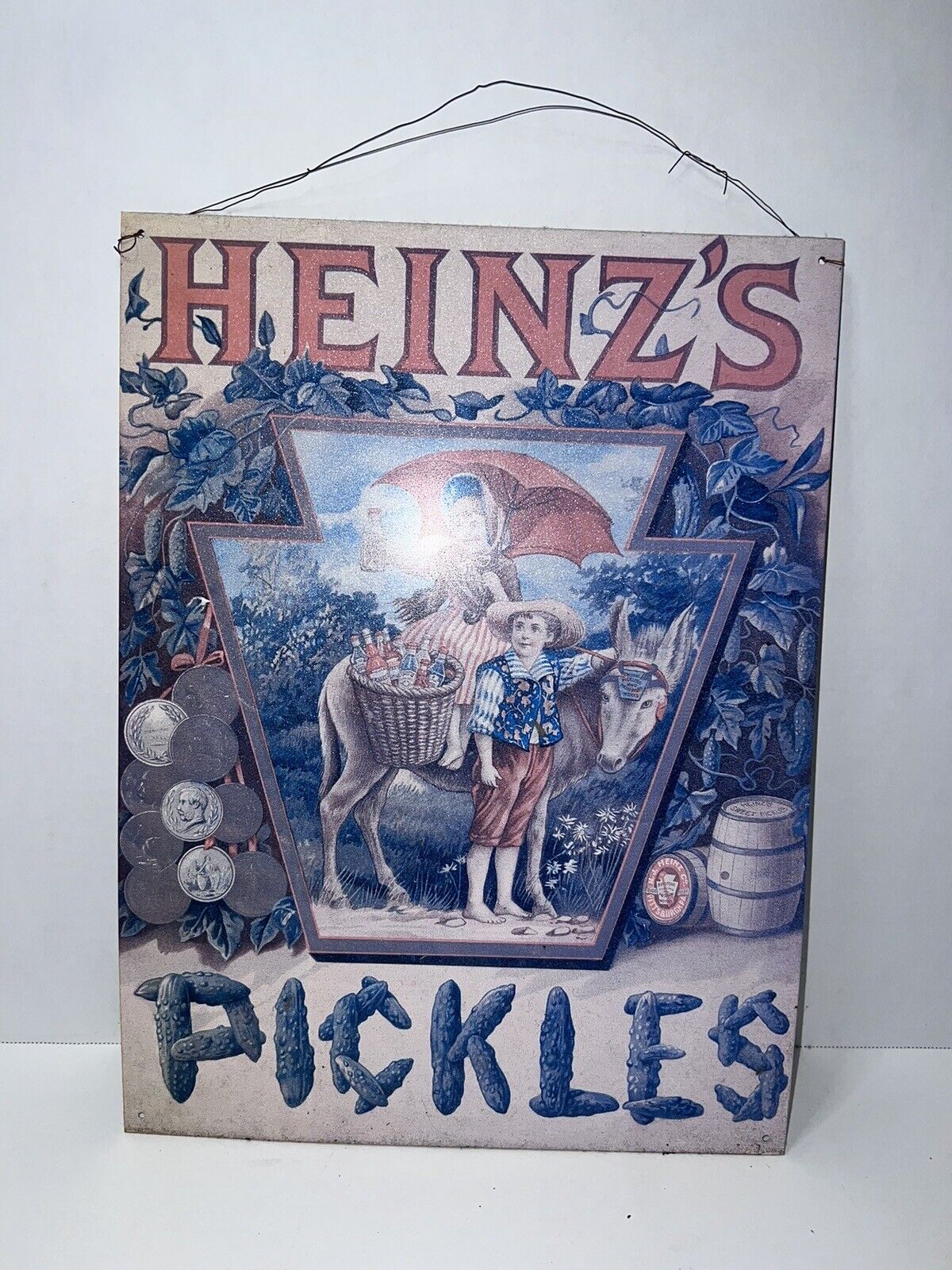 Vintage “HEINZ'S PICKLE’S” -  Metal Sign 1993 16” High X 12” Wide Offers Welcome