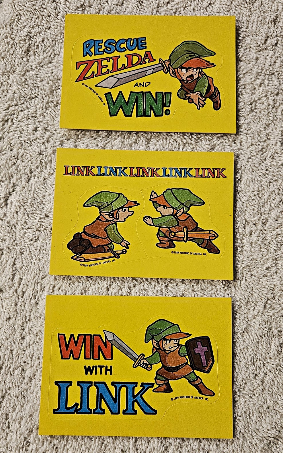 Topps 1989 Top Secret Tips Nintendo Stickers #12 #17 #22 Zelda Link Pack Fresh