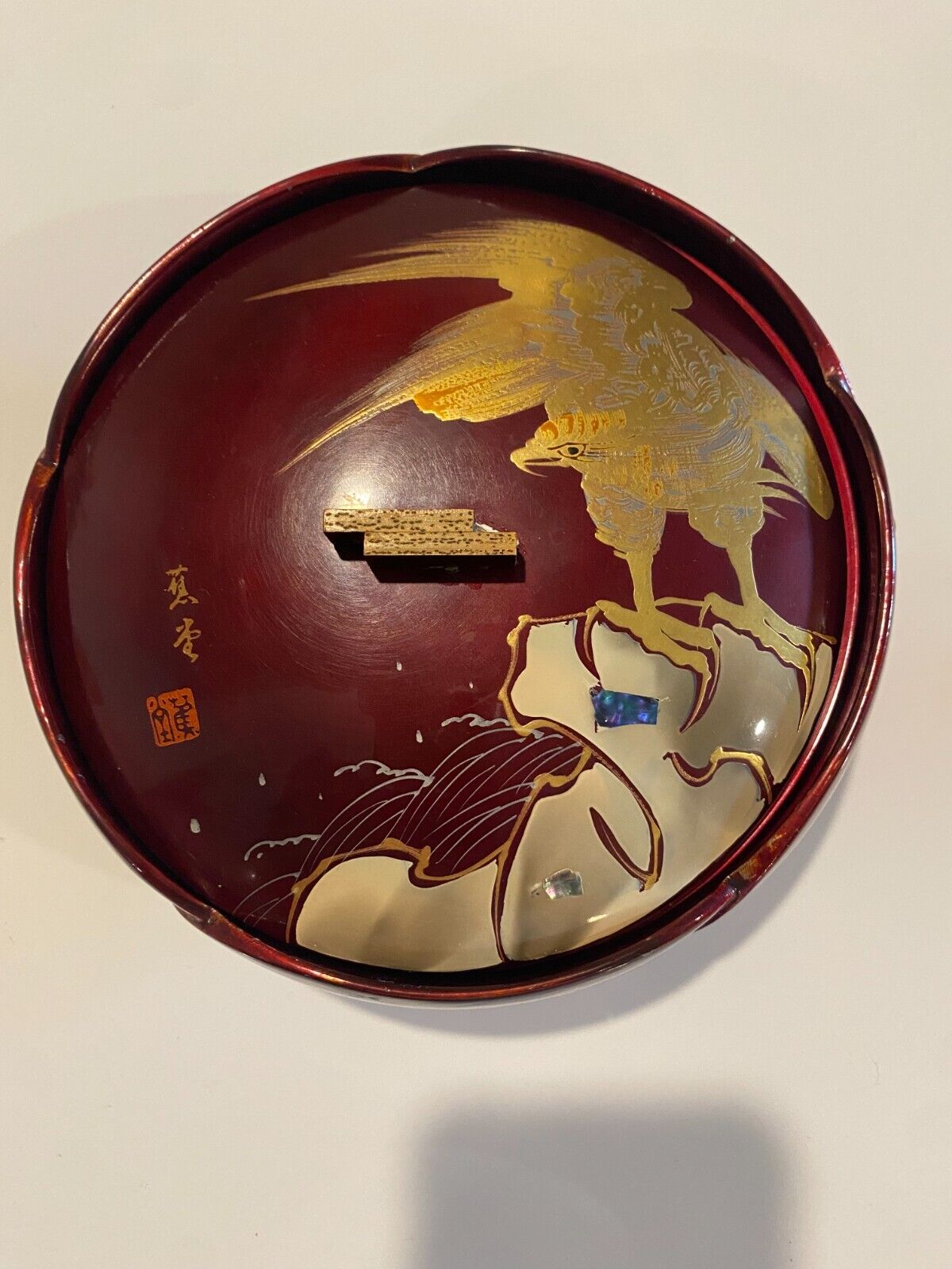 Asian Japanese Lacquere candy dish From Japan Vintage