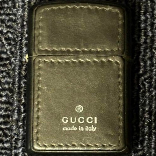 GUCCI lighter Black leather without box