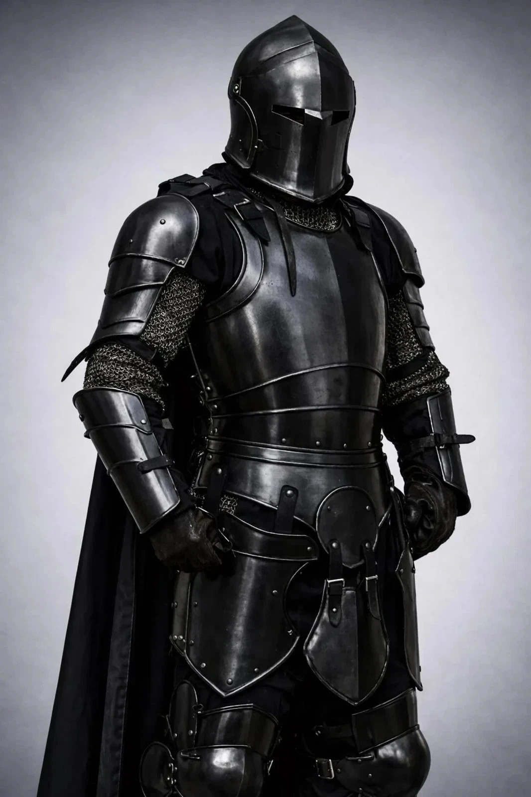 Wearable Black Barbuta Knight Armor Suit | 18 Gauge Steel, LARP Cosplay Costume Wearable Black Barbuta Knight Armor Suit | 18 Gauge Steel, LARP Cosplay Costume