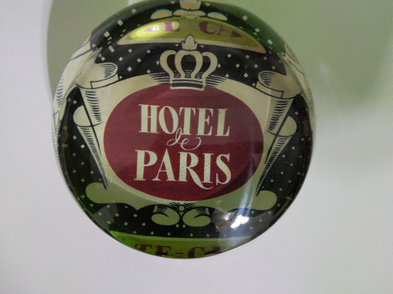 Vintage Imported French Crystal Paperweight, Paris, France