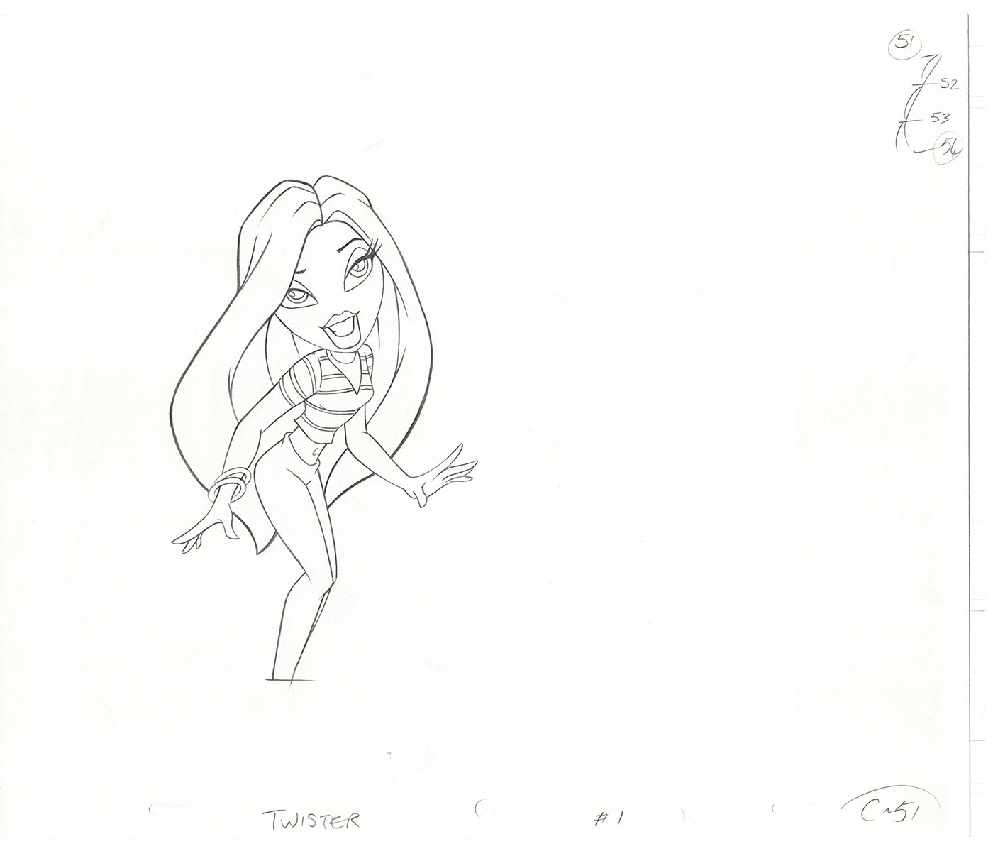 BRATZ Cloe Twister Commercial Production Animation Cel Drawing 2005 G-031