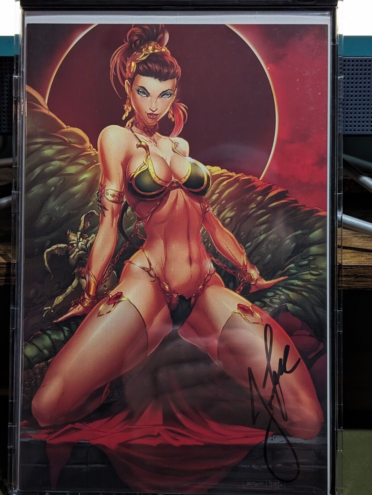 JAMIE TYNDALL Deathrage #1 NM Leia cosplay red moon virgin variant SIGNED W/COA
