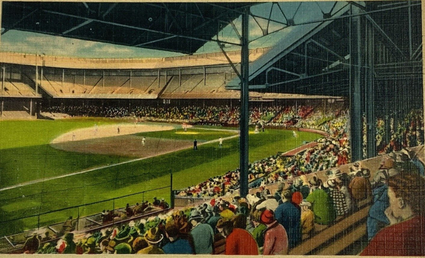 Detroit Tigers Briggs Stadium Baseball Park Postcard MICH Metrocraft Vintage