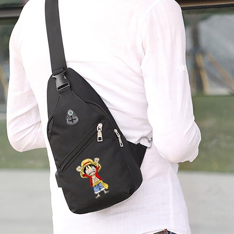 Men Casual Chest Bag Anime  Shoulder Bag Sling Satchel Backpack