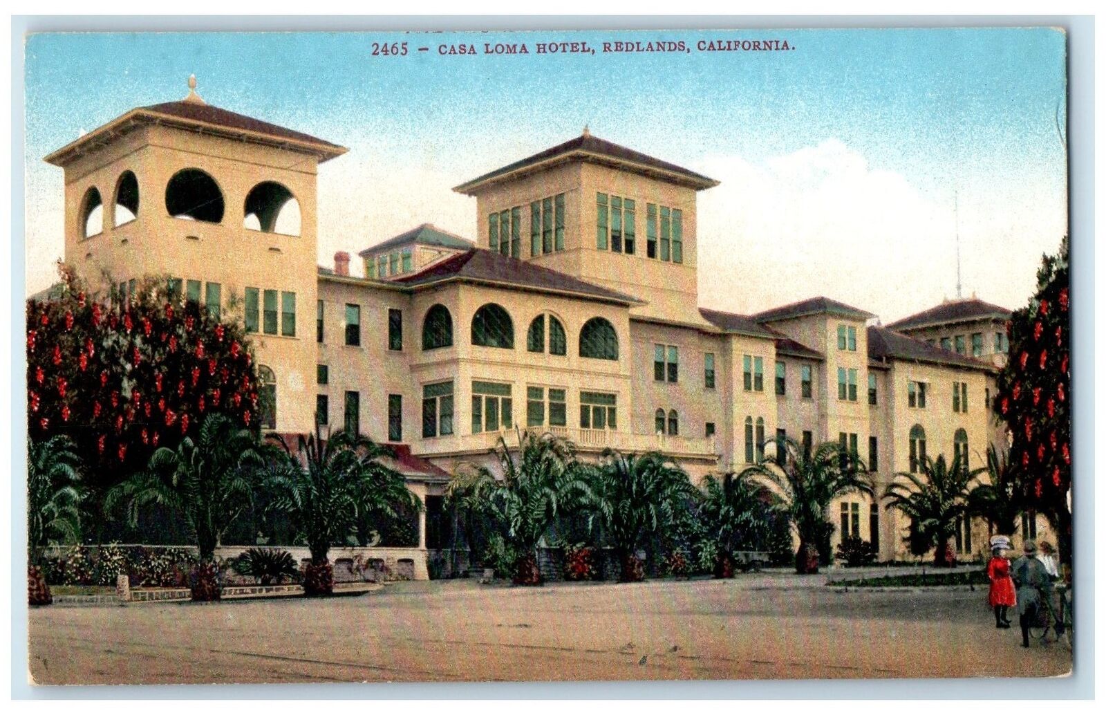 c1910 Redlands California Hotel Casa Loma & Restaurant Guests Building Postcard