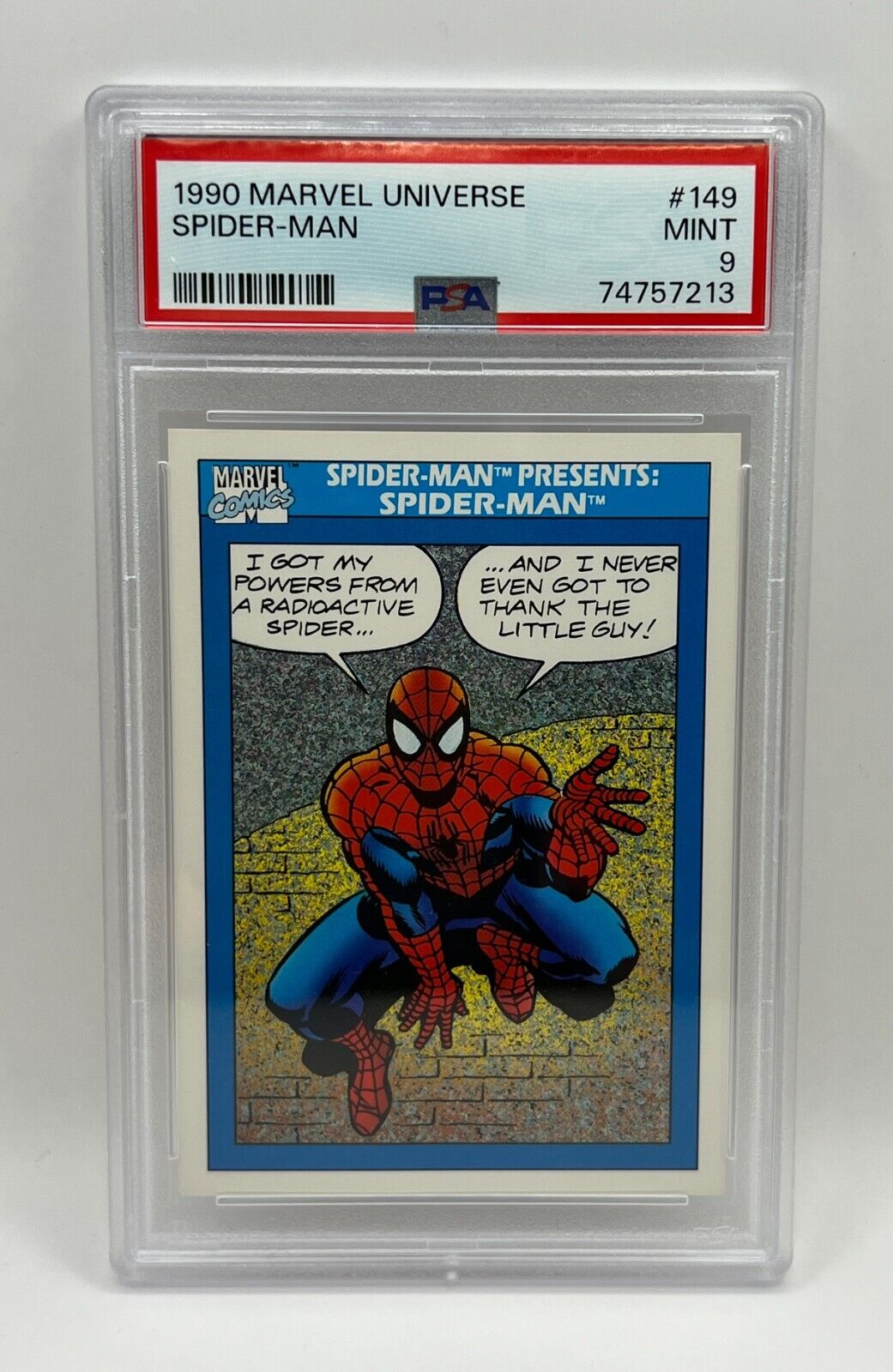 1990 Marvel Universe - #149 Spider-Man Presents Spider-Man - PSA 9 Mint Comics