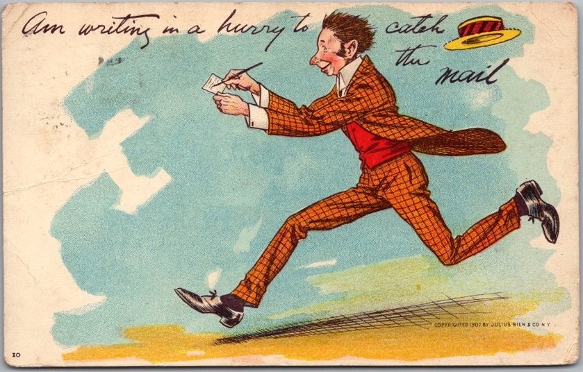 Vintage 1910 Comic Greetings Postcard \