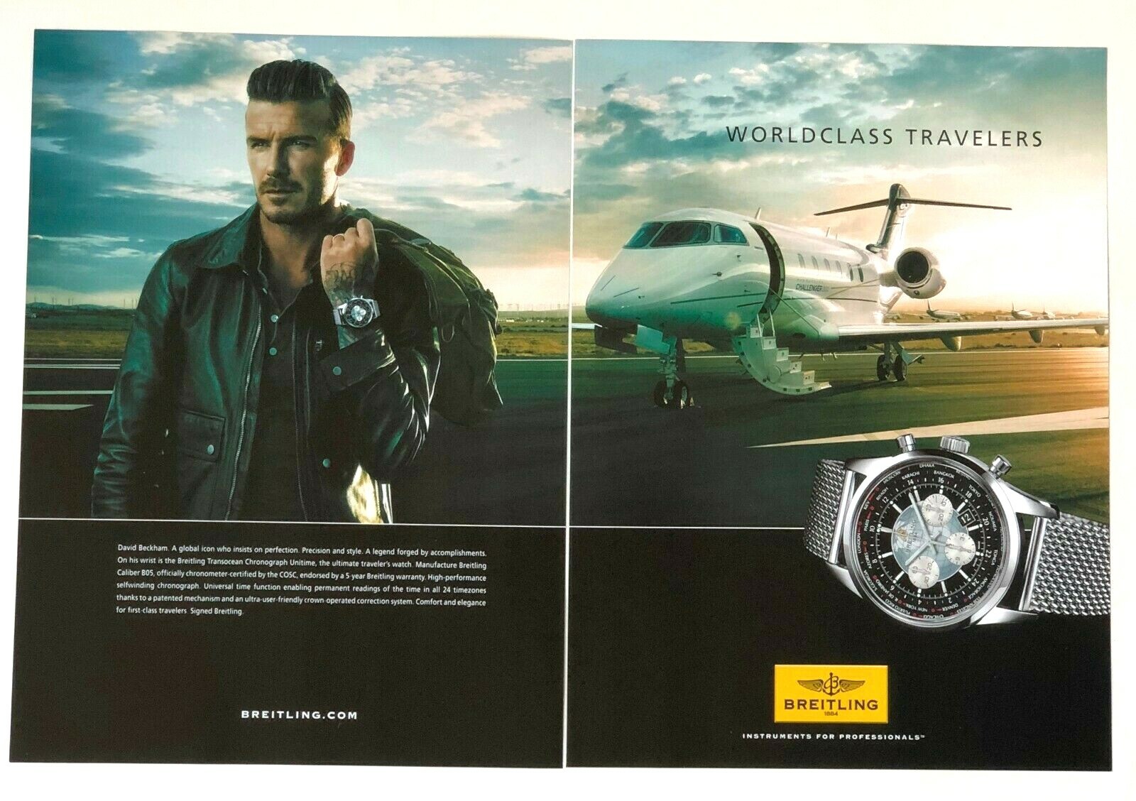 2013 Breitling Watch Advertisement David Beckham Transocean Chronograph Print AD 2013 Breitling Watch Advertisement David Beckham Transocean Chronograph Print AD