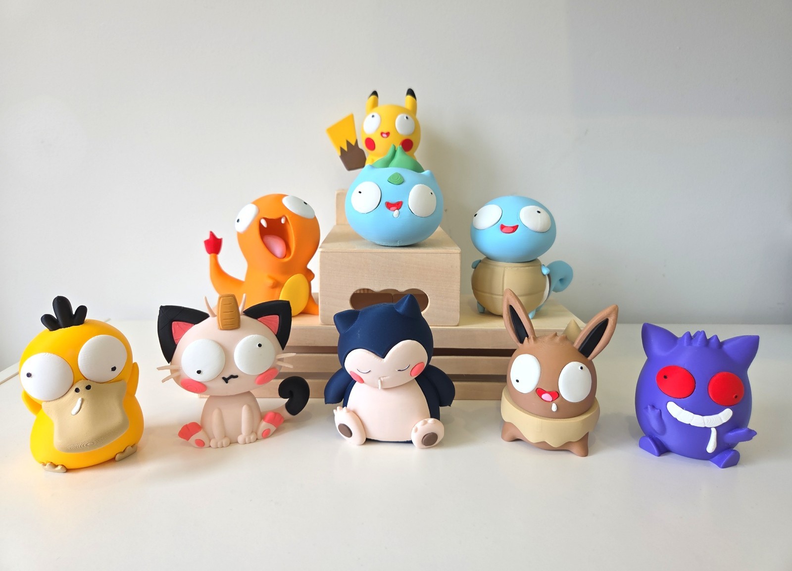 *SET* 3D Printed Pokemon Inspired Cute Silly Derpy Figures - Desk Decor Gift