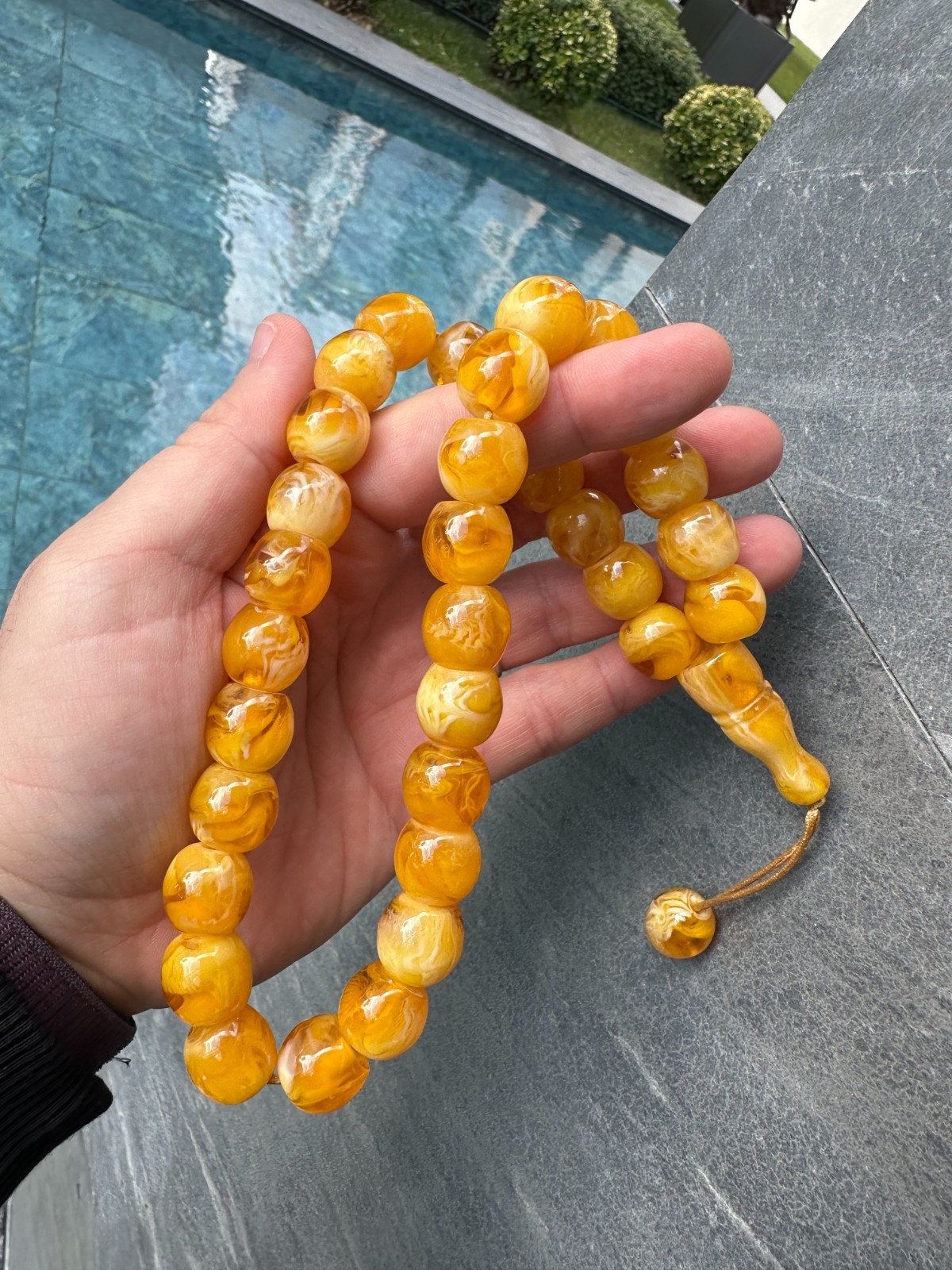 Large Honey Amber Style Prayer Beads 33 Tasbih Misbaha Handmade