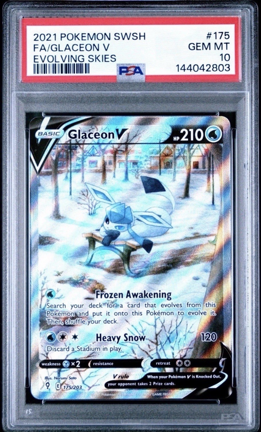 Glaceon V Evolving Skies 175/203 SWSH PSA GM 10 Hot Pack Glaceon V Evolving Skies 175/203 SWSH PSA GM 10 Hot Pack
