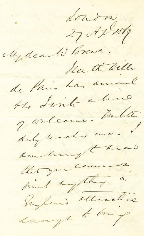 JUNIUS S. MORGAN - AUTOGRAPH LETTER SIGNED 04/27/1869