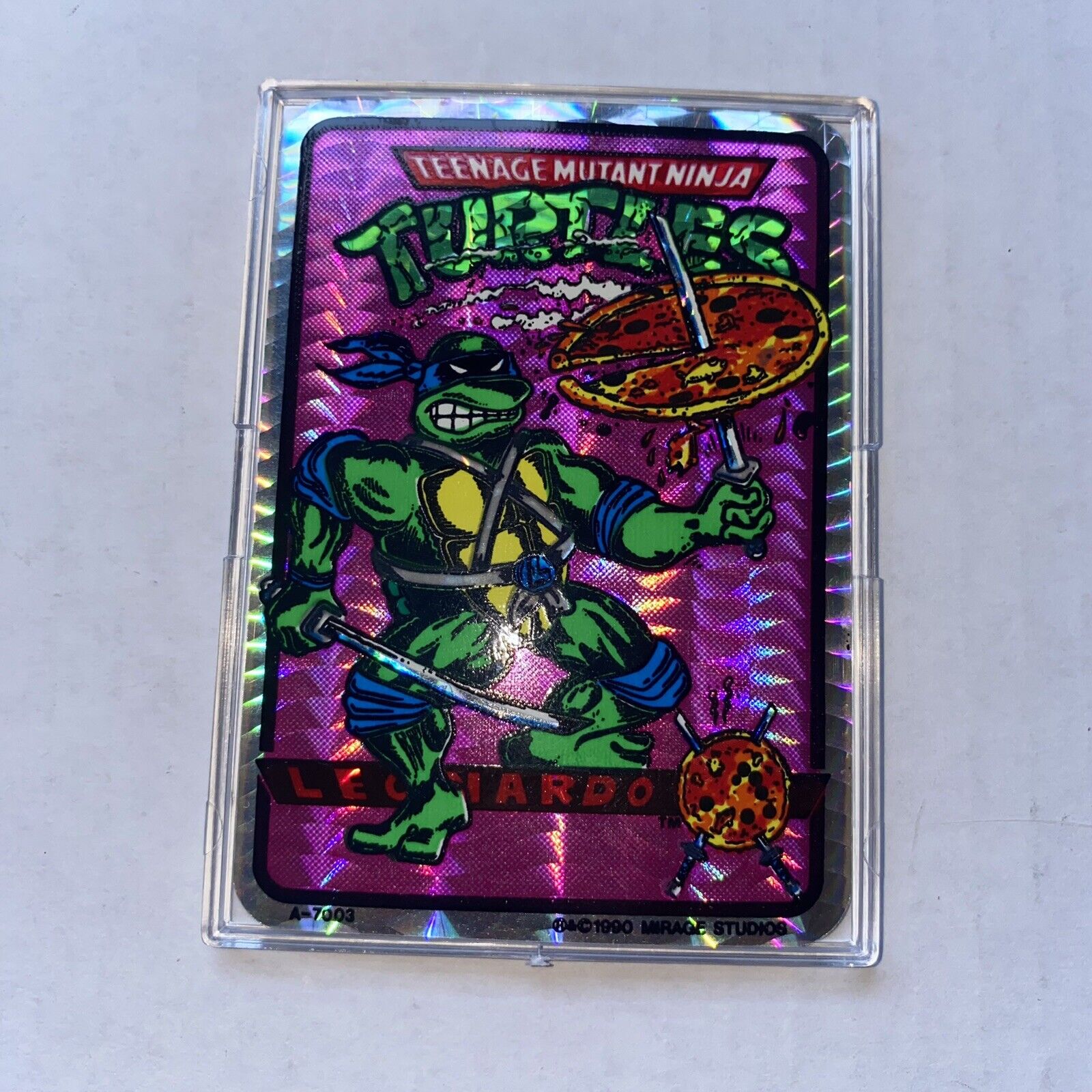 1990 RARE Teenage Mutant Ninja Turtles 3 D Prismatic Sticker # A-7003 LEONARDO