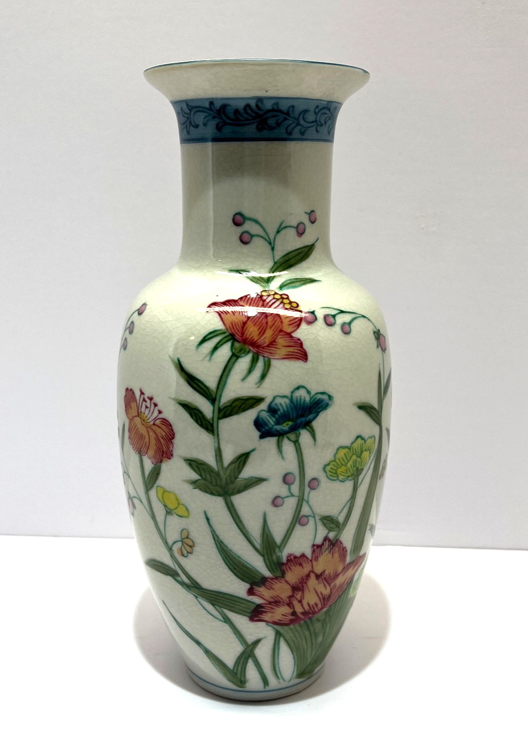 VTG Hand Painted ANDREA by SADEK Vase Fleurs de Chantilly Porcelain 10 VTG Hand Painted ANDREA by SADEK Vase Fleurs de Chantilly Porcelain 10