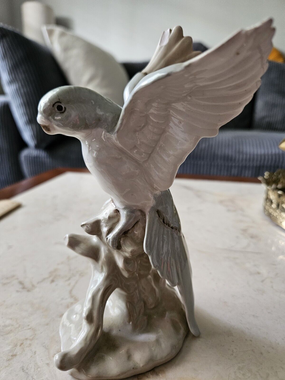 Vintage Porcbird Figurine,  Aldon 1974, Some Condition Issues