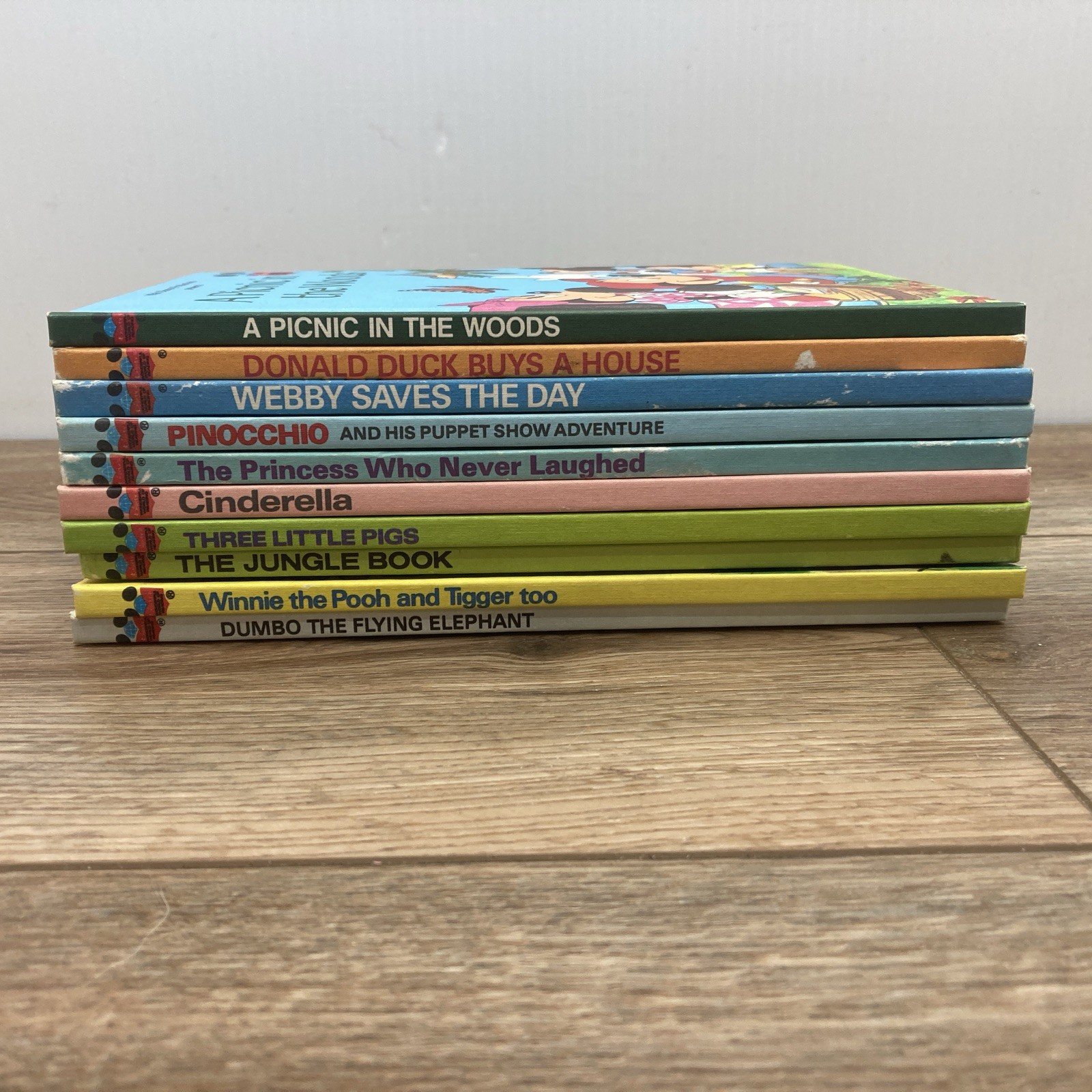Lot of 10 Walt Disney Wonderful World of Reading Hardcover Books 1970\'s 1980\'s