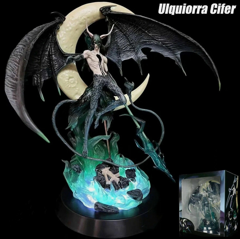 Anime BLEACH LED LIGHT Ulquiorra Cifer Wing Figure Statue Boxed Collection Toys
