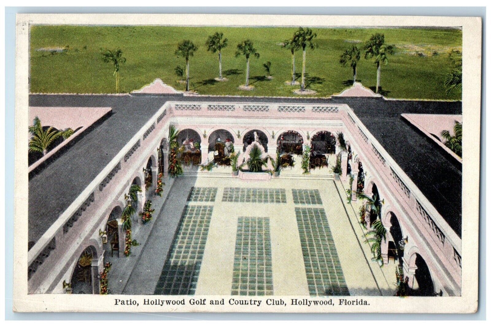c1910\'s Patio Hollywood Golf And County Club Hollywood Florida FL Postcard
