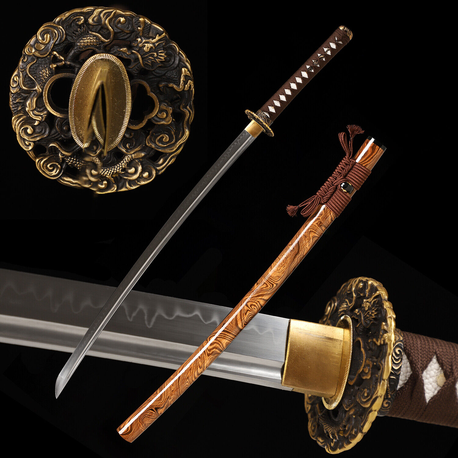 Katana Samurai Sword Real T10 Steel Clay Tempered 41