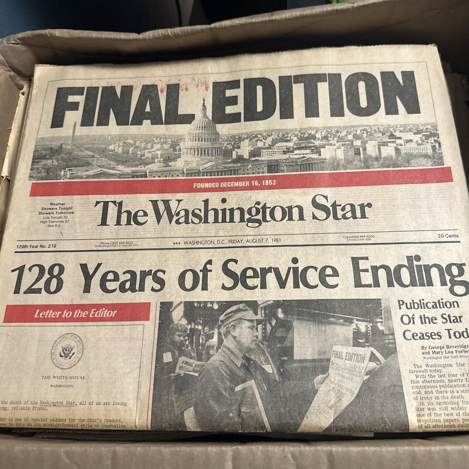 The Washington Star final edition