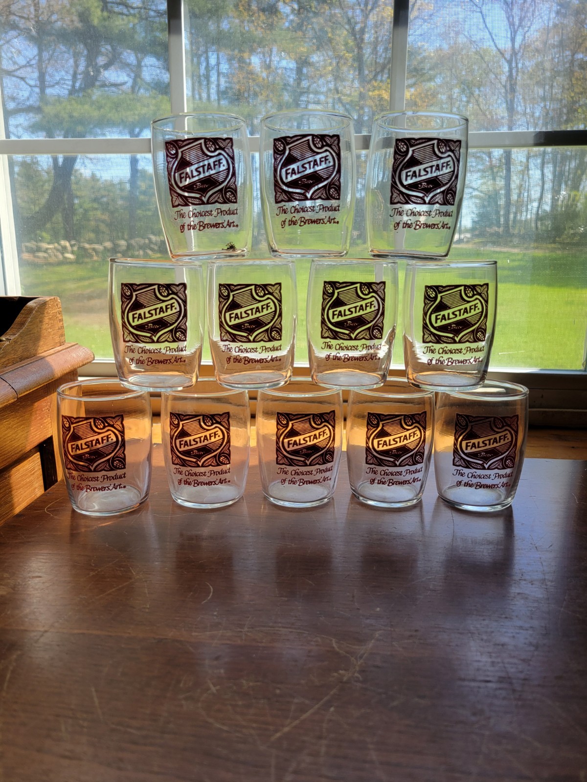 12 Vintage 1960s Souvenir Falstaff Beer Tasting Glass Collectible Clear 3 x 2\ 12 Vintage 1960s Souvenir Falstaff Beer Tasting Glass Collectible Clear 3 x 2\