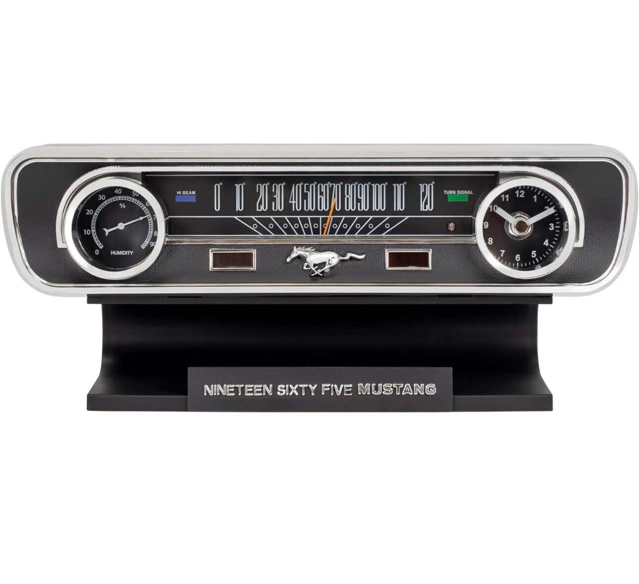 1965 Mustang Vintage Dashboard Tabletop Desk Thermometer Sound Clock