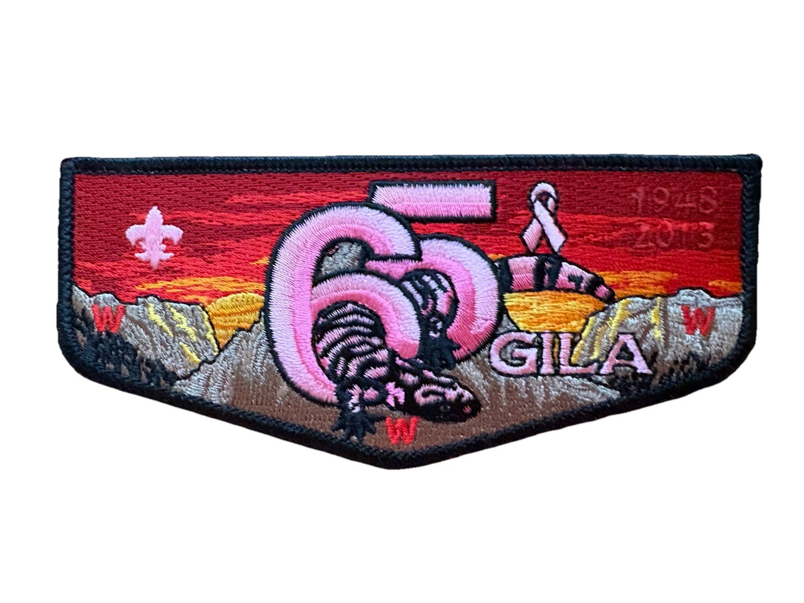 OA 378 Gila 65 years Anniversary Breast Cancer Awareness Flap BSA OA 378 Gila 65 years Anniversary Breast Cancer Awareness Flap BSA