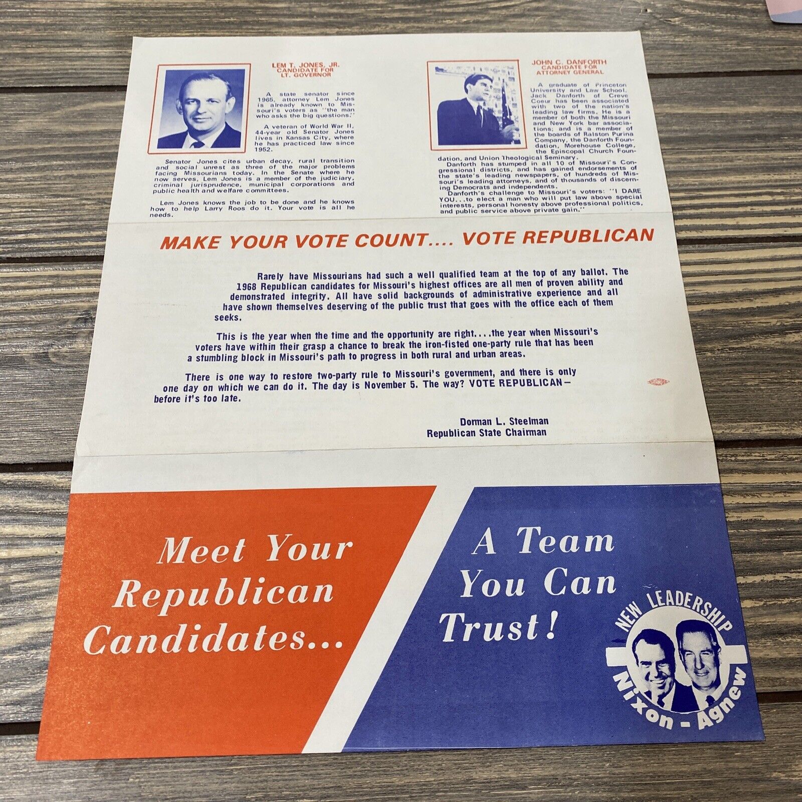 Vintage Meet Your Republican Candidates A Team You Can Trust Nixon Agnew Set 2